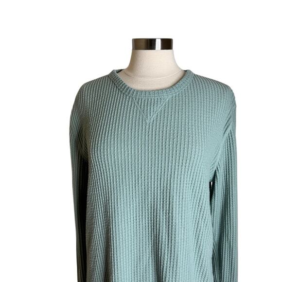 Urban Outfitters Mint Green Waffle Knit Long‎ Sleeve Thermal Top Women’s Large - Picture 4 of 10